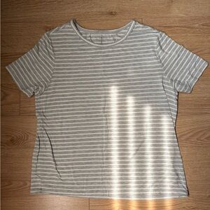 3/$30 - SIMONS MIIYU Gray and White Striped Women's Tee